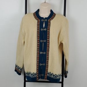Nordstrikk Wool Cardigan Norway Metal Buttons Oversize S